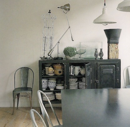 vintage industrial dining room 